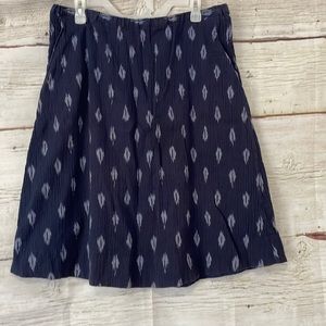 Eileen Fisher Blue Cotton Skirt Size Large Pockets
